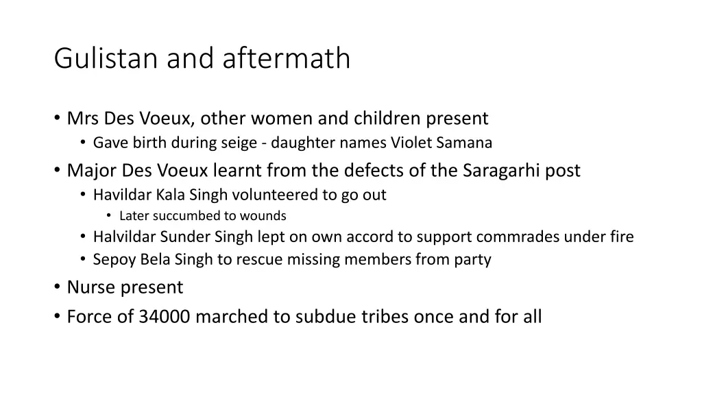 gulistan and aftermath
