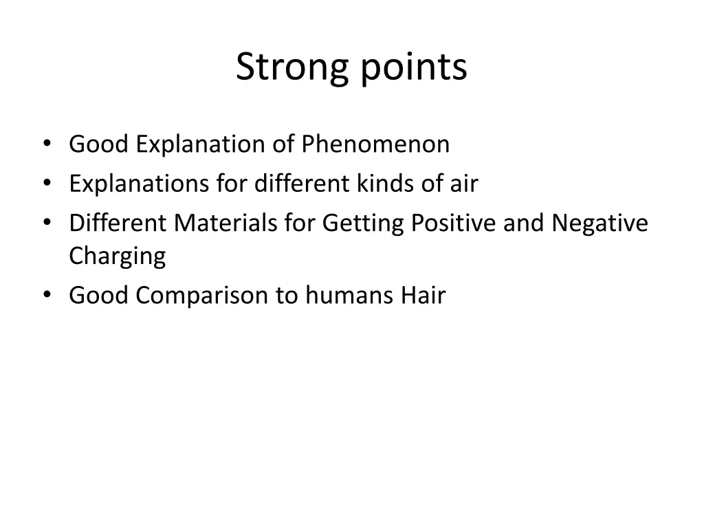 strong points