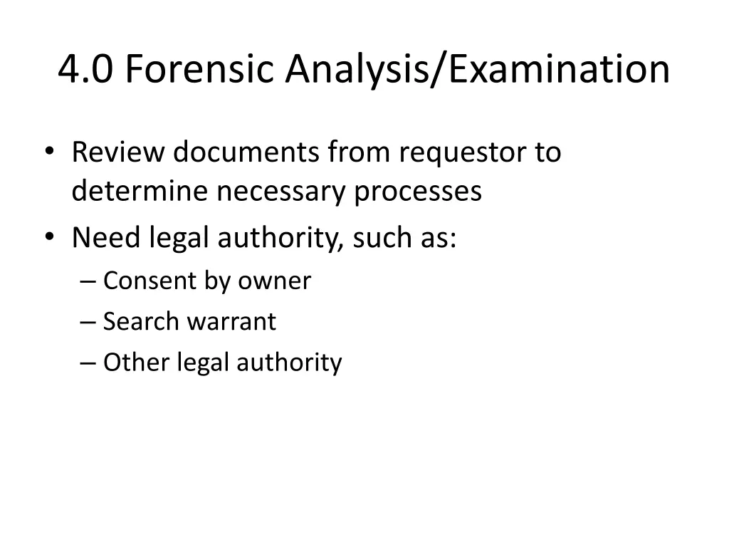 4 0 forensic analysis examination