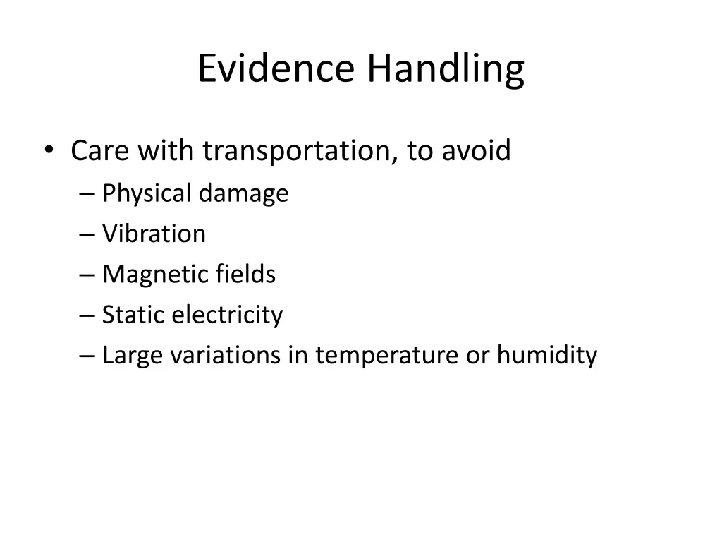 evidence handling 1