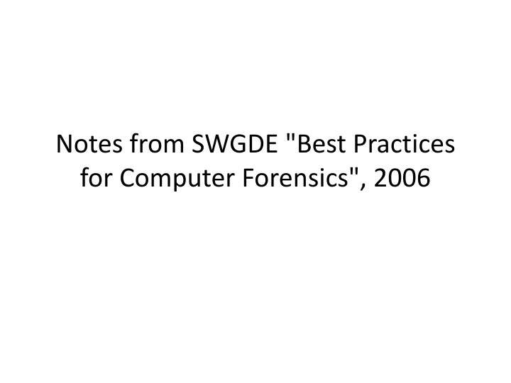 notes from swgde best practices for computer