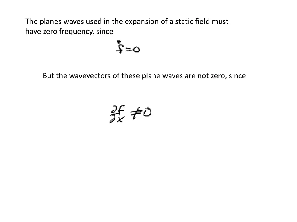 the planes waves used in the expansion