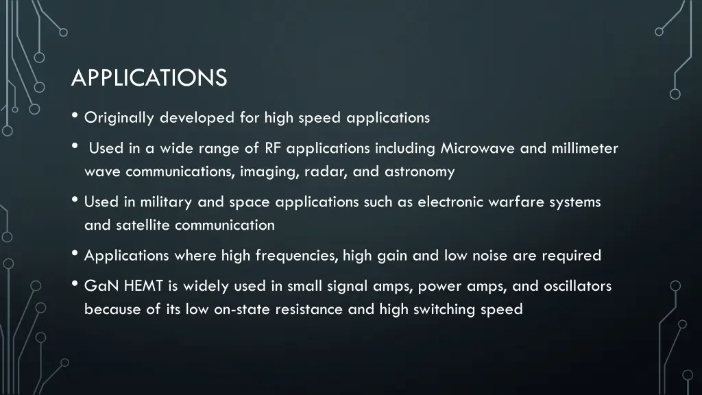 applications originally developed for high speed