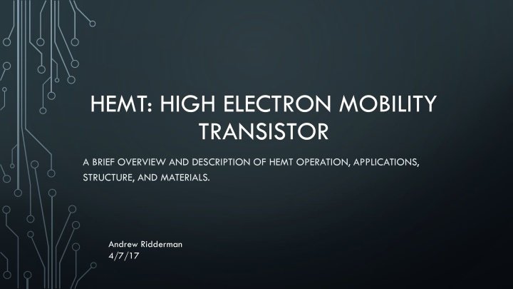 hemt high electron mobility transistor