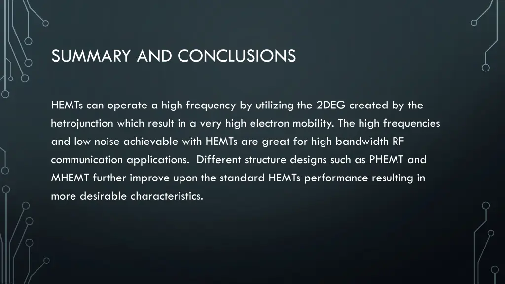 summary and conclusions
