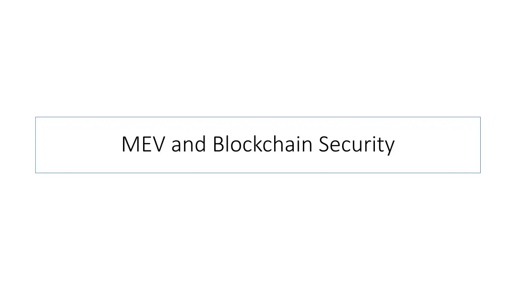 mev and blockchain security