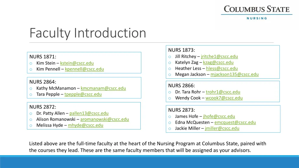 faculty introduction