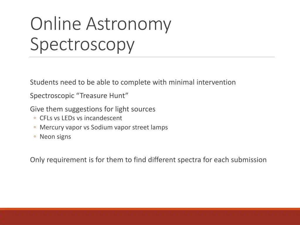 online astronomy spectroscopy