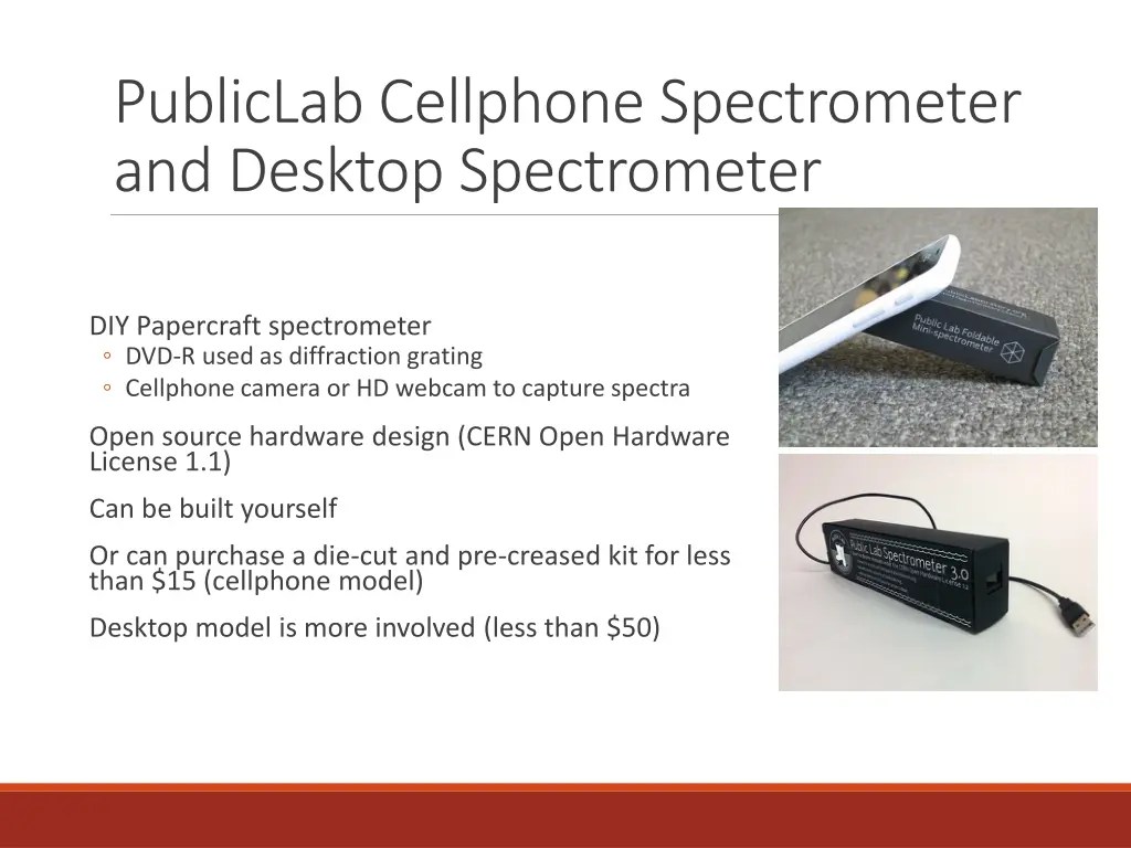 publiclab cellphone spectrometer and desktop
