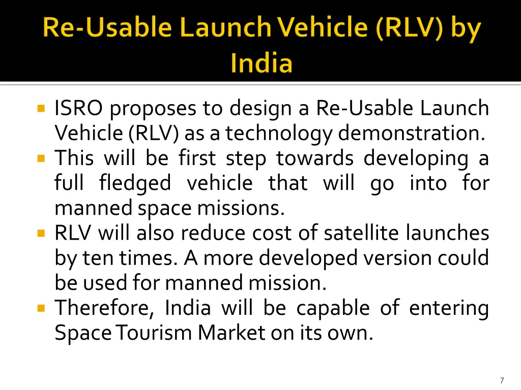 isro proposes to design a re usable launch