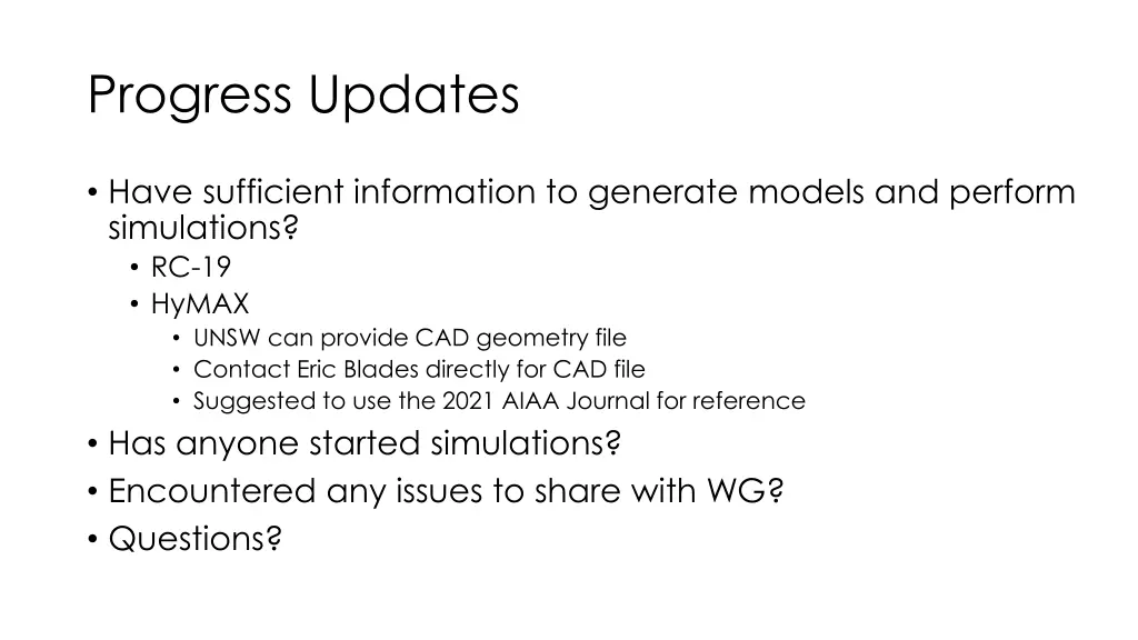 progress updates