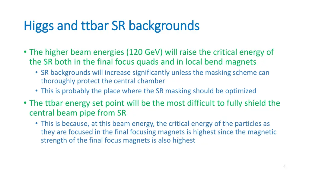 higgs and ttbar sr backgrounds higgs and ttbar