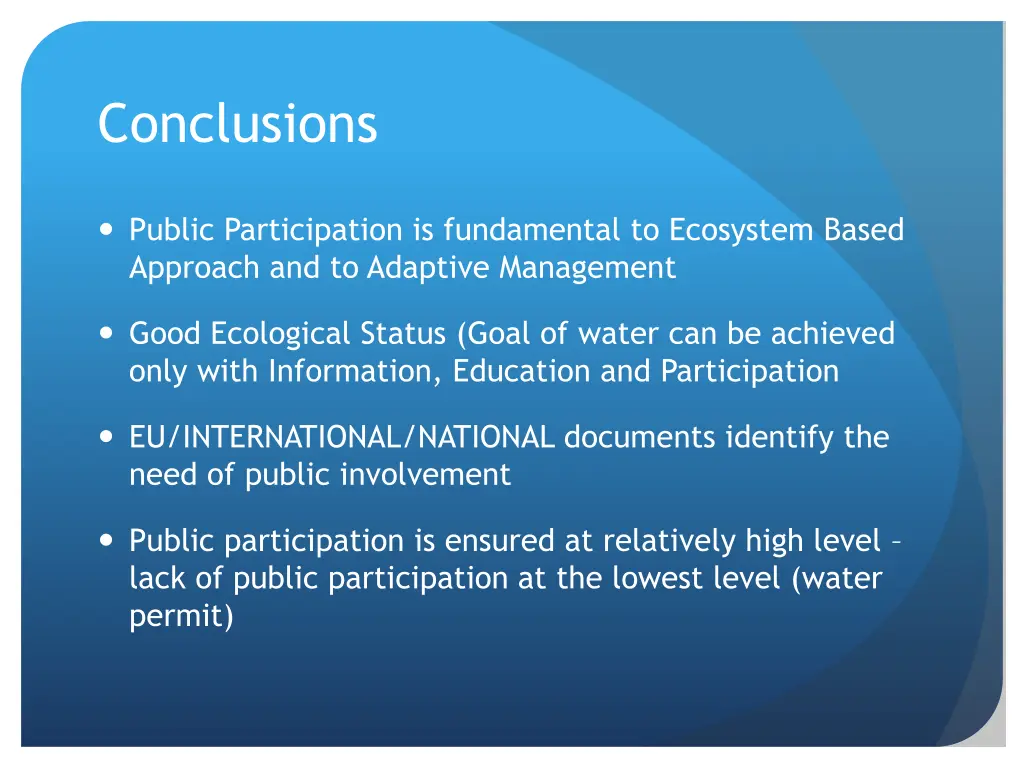 conclusions