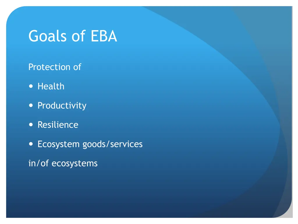 goals of eba