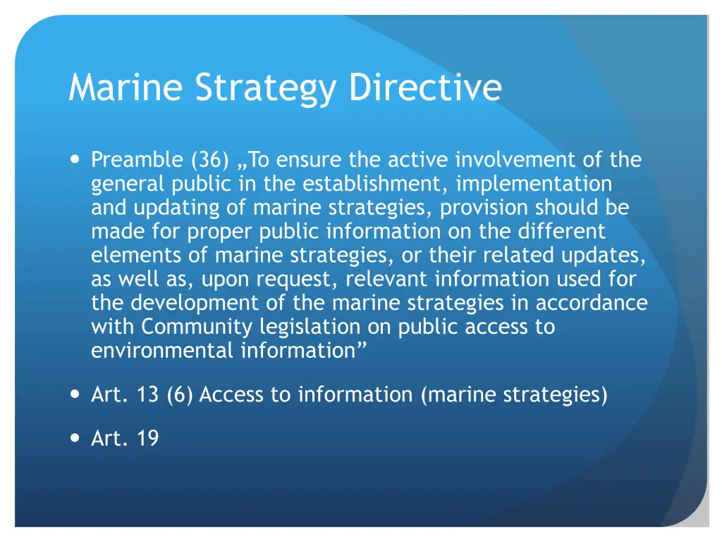 marine strategy directive