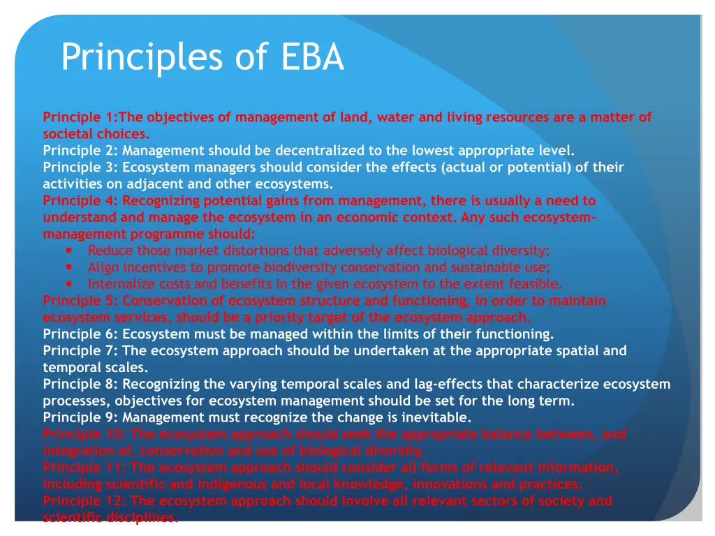 principles of eba