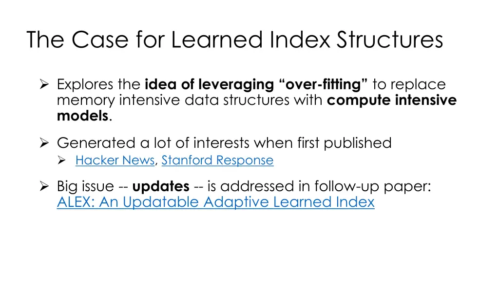 the case for learned index structures