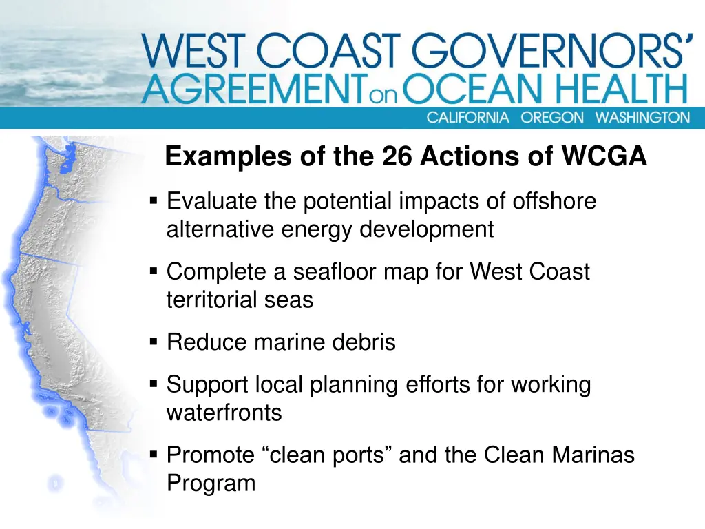 examples of the 26 actions of wcga