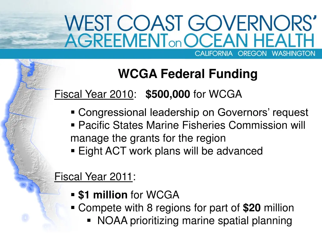 wcga federal funding