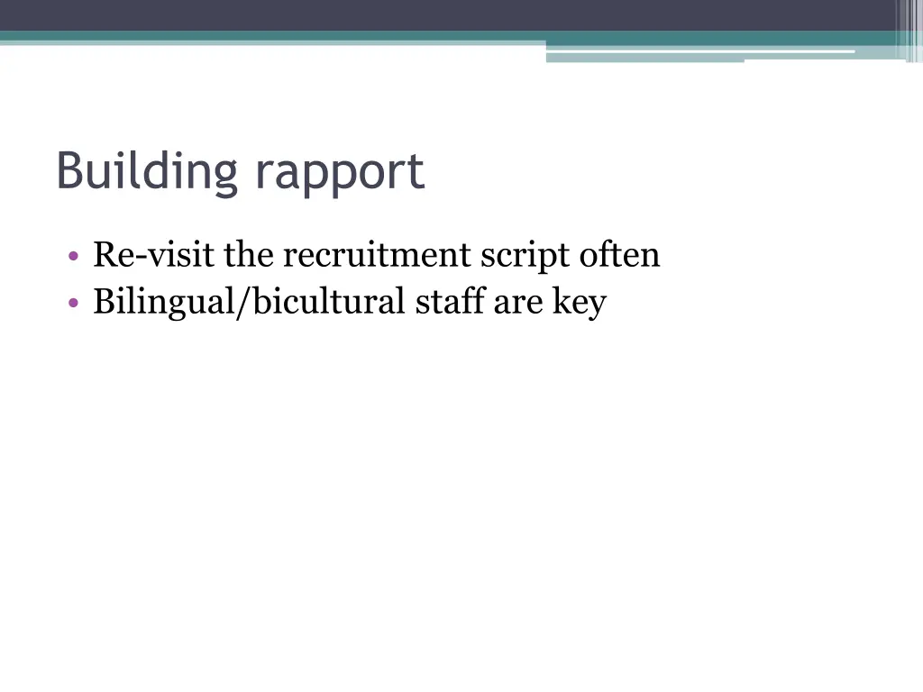 building rapport