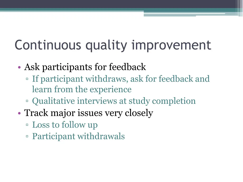 continuous quality improvement