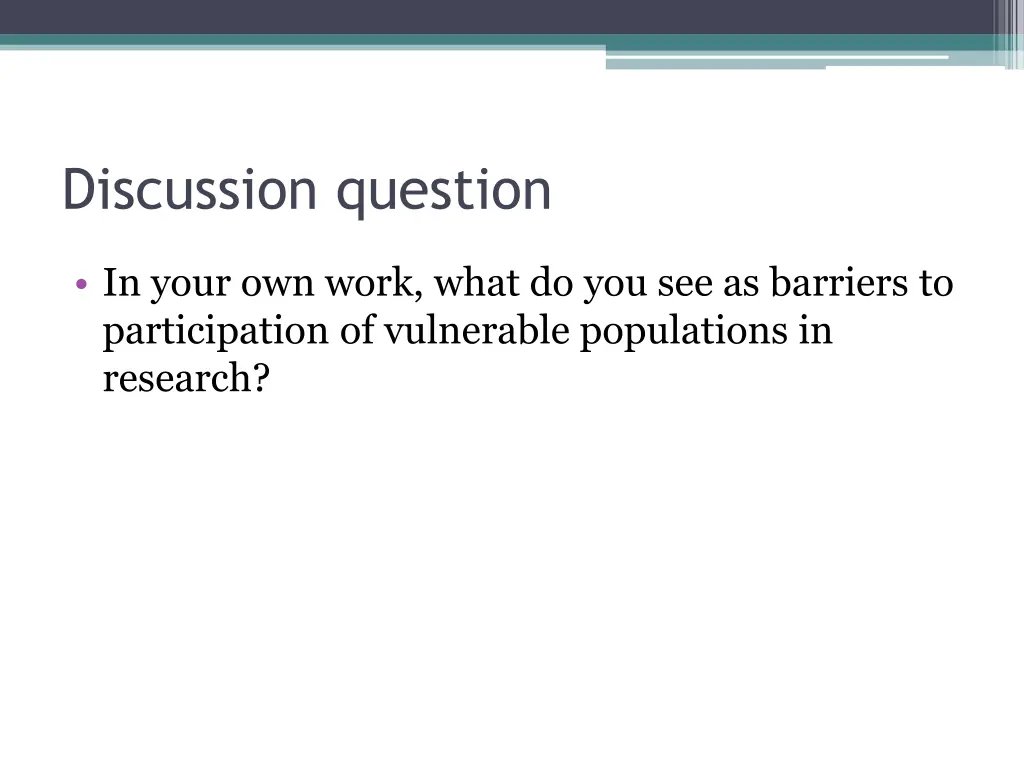 discussion question