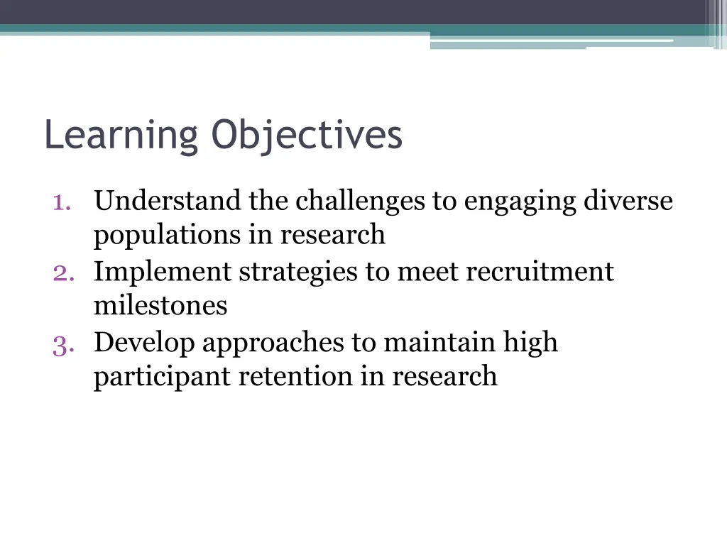 learning objectives