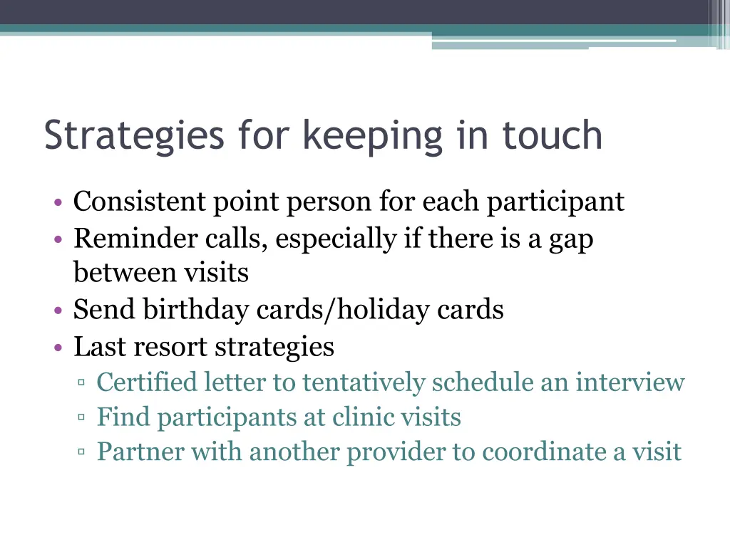 strategies for keeping in touch 1