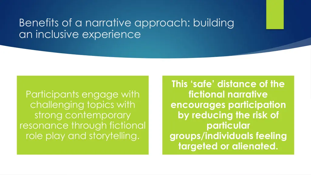 benefits of a narrative approach building