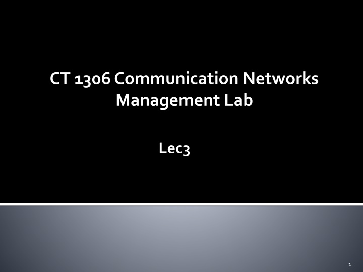 ct 1306 communication networks management lab