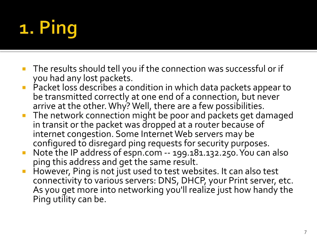 the results should tell you if the connection