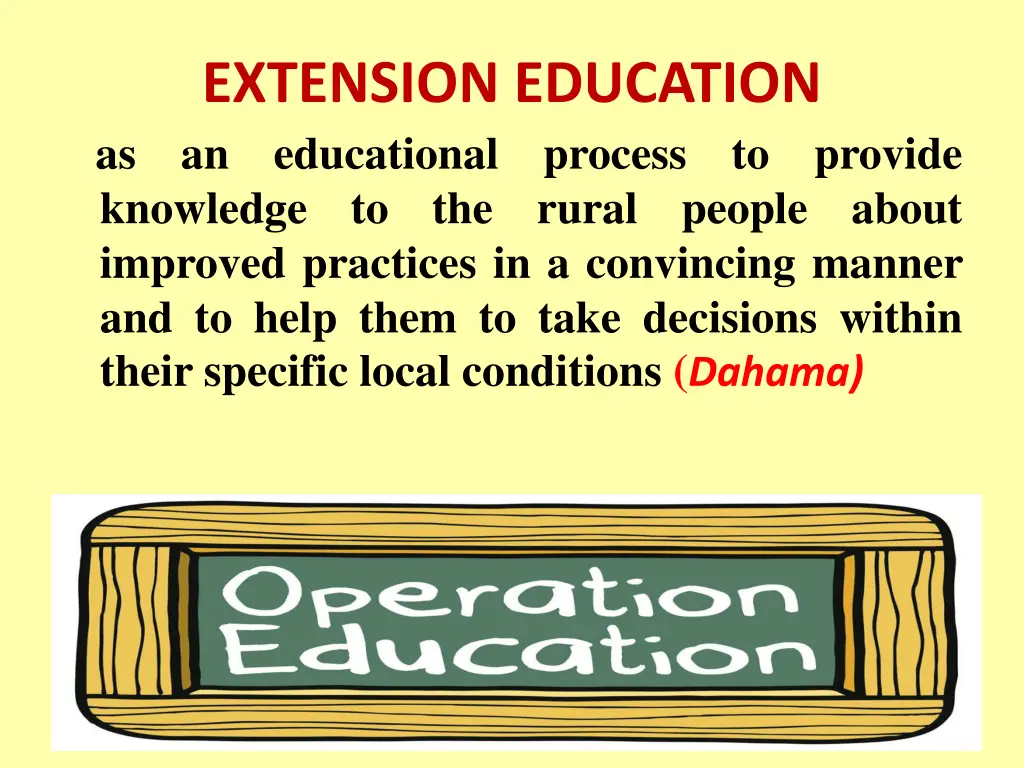 extension education an educational knowledge