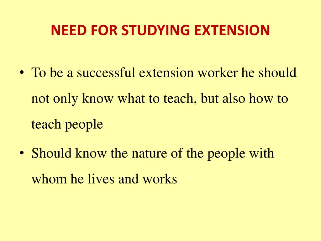 need for studying extension