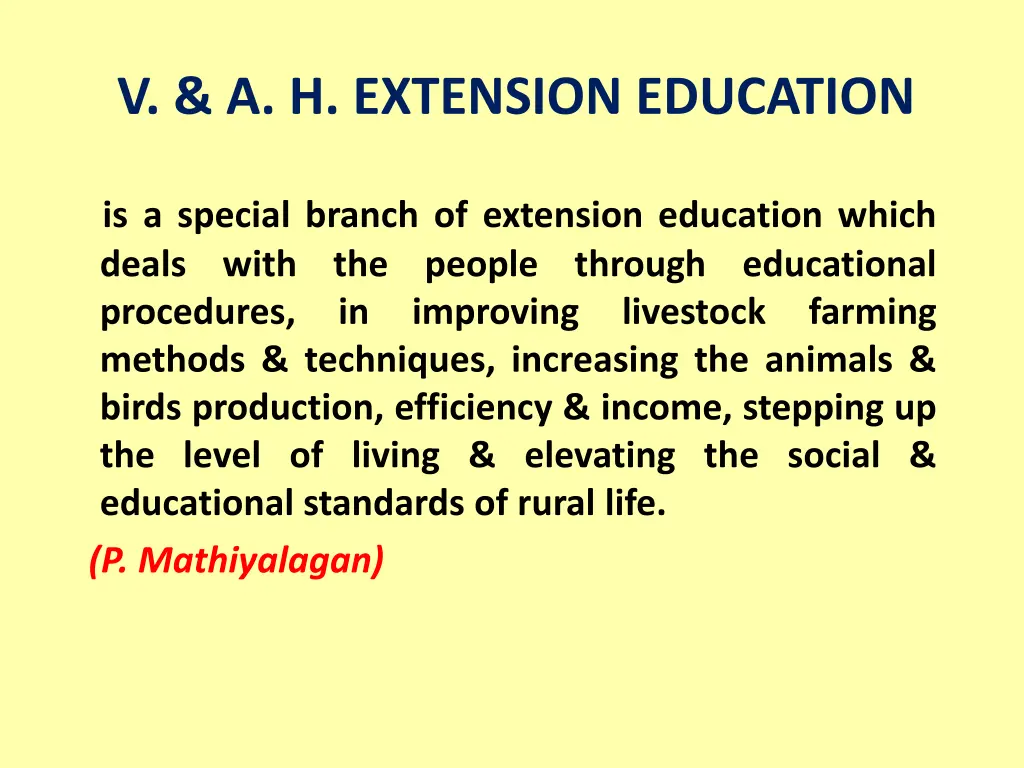 v a h extension education