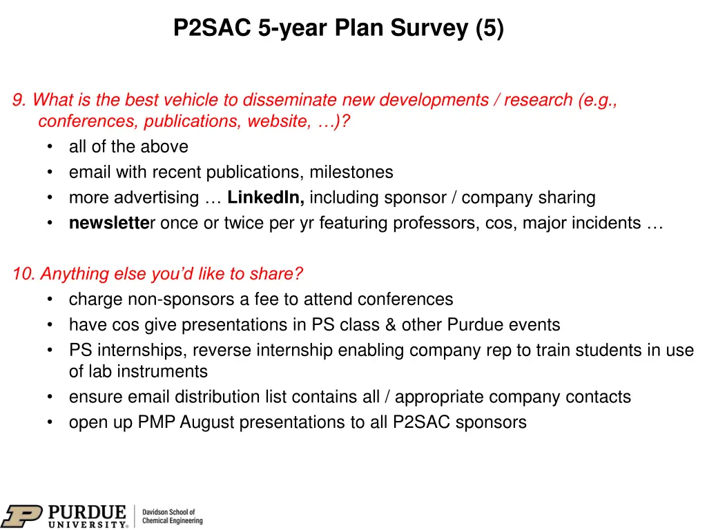 p2sac 5 year plan survey 5