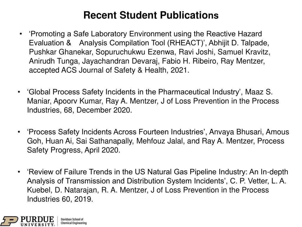 recent student publicatio ns