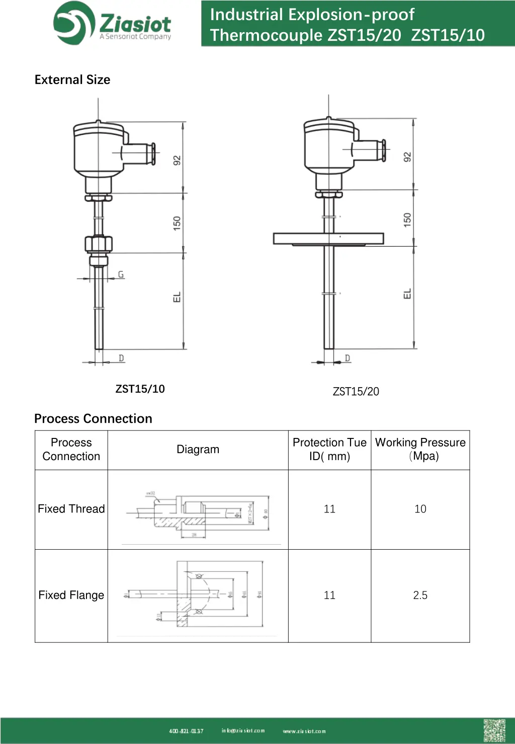 industrial explosion proof thermocouple zst15 1