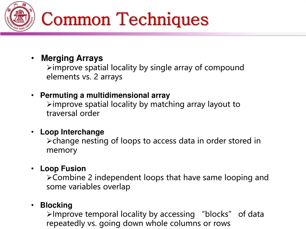 common techniques common techniques
