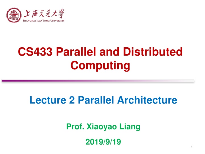 cs433 parallel and distributed computing