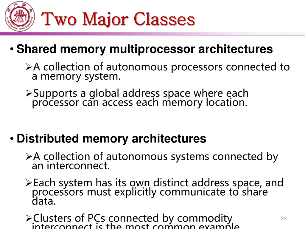 two major classes two major classes