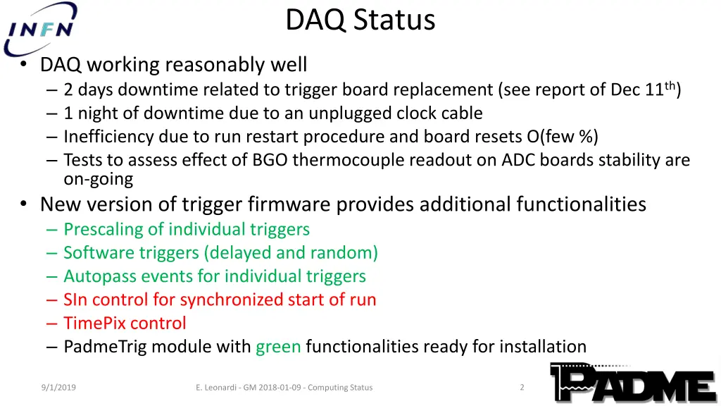 daq status