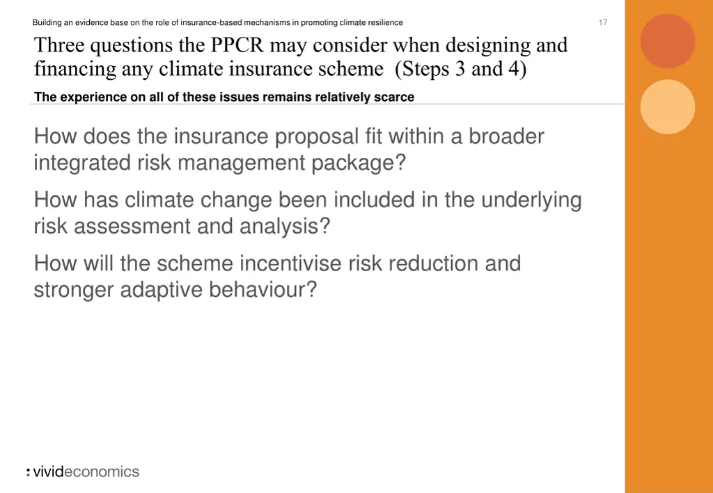 building an evidence base on the role 16