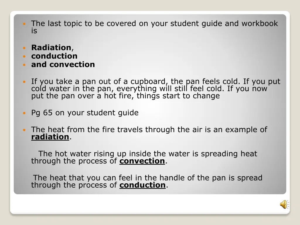 the last topic to be covered on your student