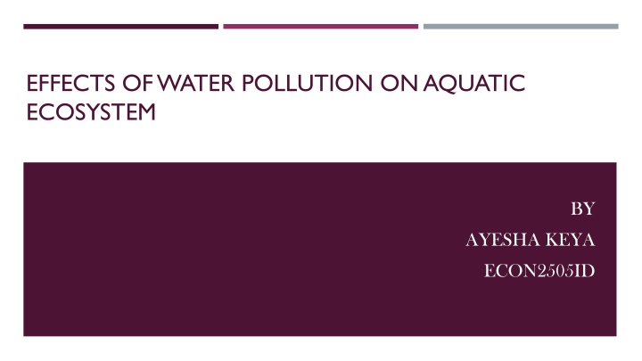 effects of water pollution on aquatic ecosystem
