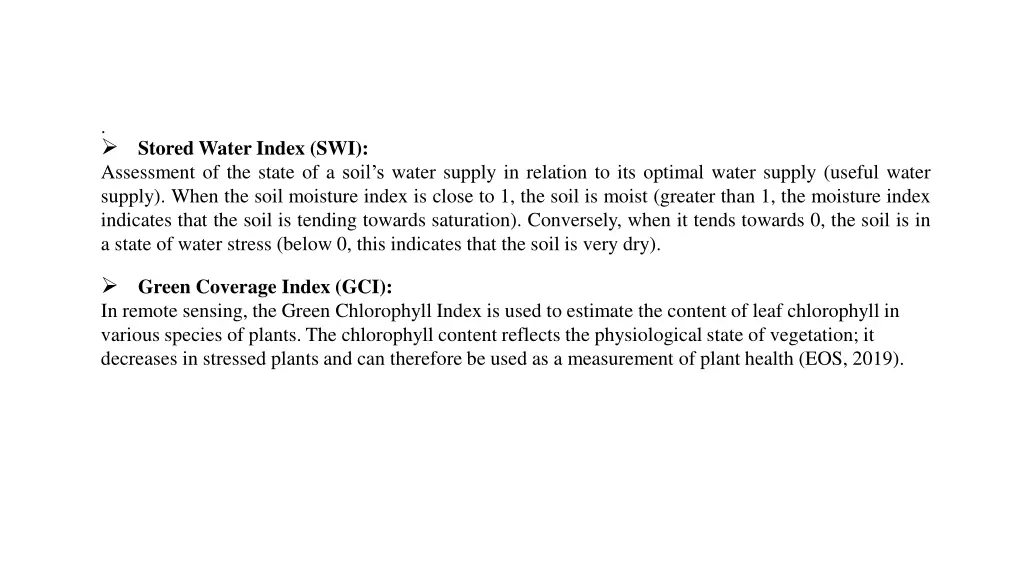 assessment of the state of a soil s water supply