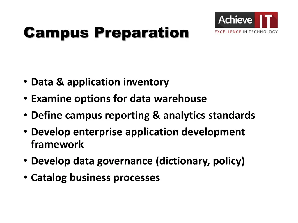 campus preparation