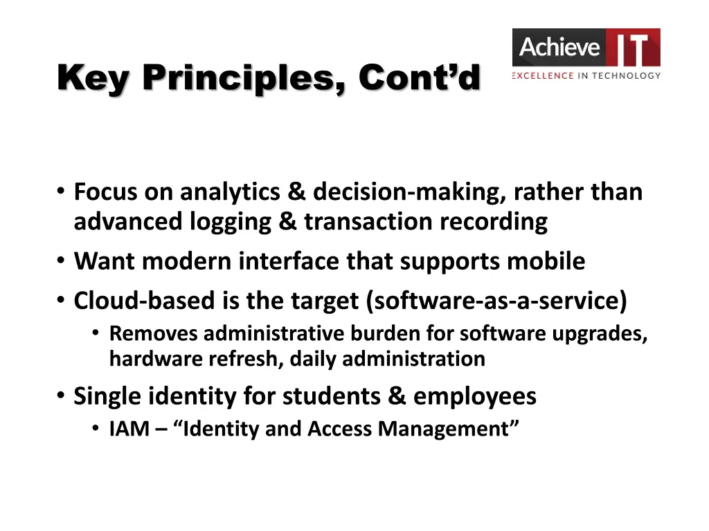 key principles cont d