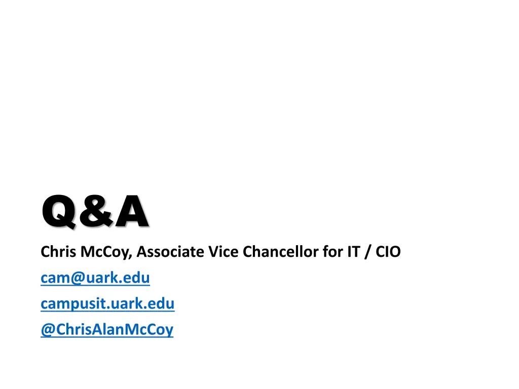 q a chris mccoy associate vice chancellor