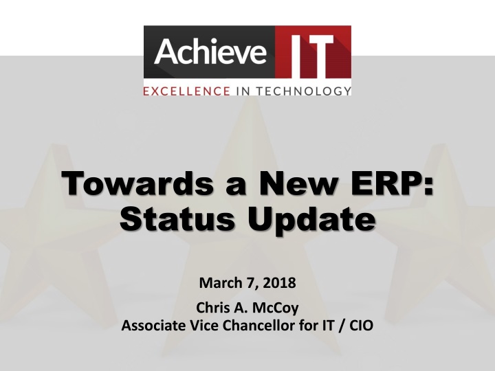 towards a new erp status update