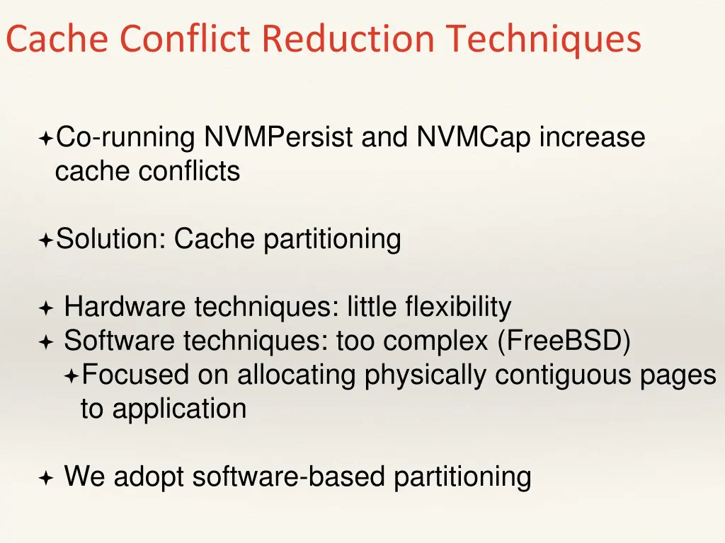cache conflict reduction techniques